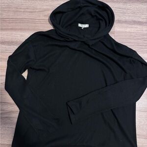 Rag & Bone black Knit ribbed hooded long sleeve